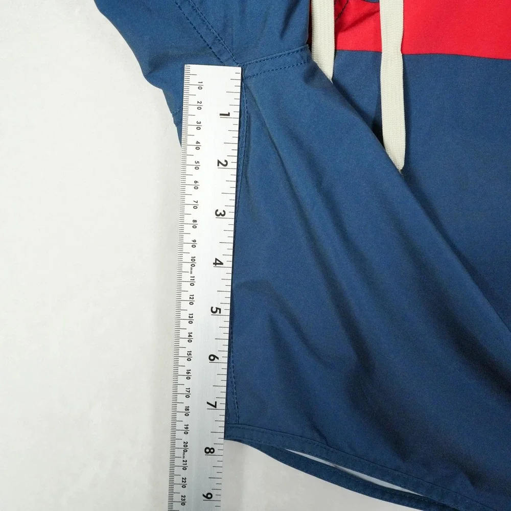 Fair Harbor Anchor Swim Shorts Mens Large Blue Red Striped Lined 7.5 Inseam